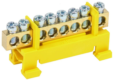 Шина PE "земля" на DIN-изол. "Стойка" ШНИ-6х9-8-С-Ж ИЭК YNN10-69-8P-K05