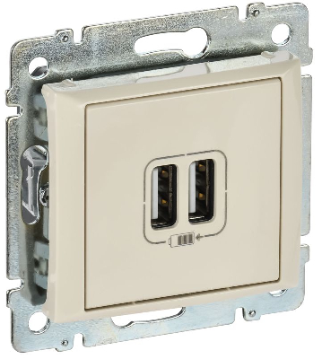 Механизм розетки 1-м USB 2мод. СП Valena сл. кость (DIY-упак.) Leg 694372