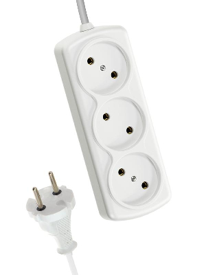 Удлинитель 3х1.5м 6А IP20 ПВС 2х0.75 Космос YKsm1.5m-3g(6A)S