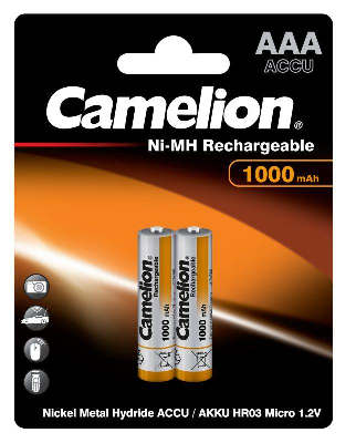 Аккумулятор R03 NI-MN 1000мА.ч BP-2 (блист.2шт) Camelion 6182