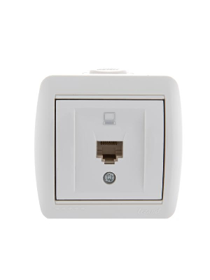 Розетка компьютерная 1-м ОП Ната RJ45 бел. Lezard 710-0200-139