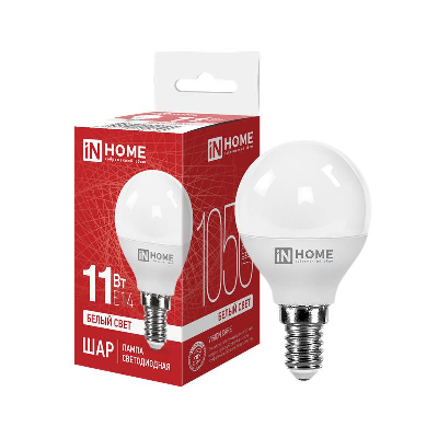 Лампа светодиодная LED-ШАР-VC 11Вт 230В E14 4000К 820Лм IN HOME 4690612020594