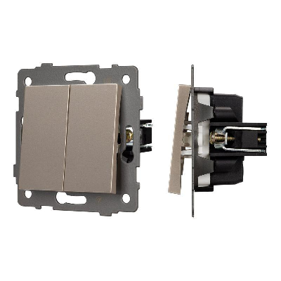 Выключатель непроходной 2-кл. SWT-MK02-PL-GD-V 10А 250В механизм Arlight 049890