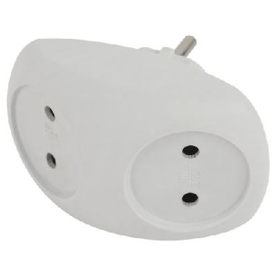 Разветвитель 2-м SPx-2-W без заземл. 10А бел. Эра Б0053480
