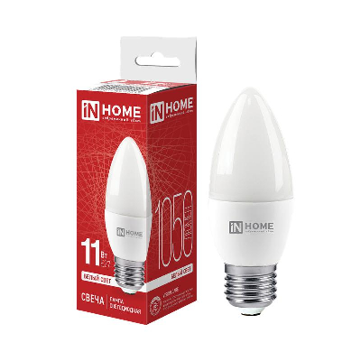 Лампа светодиодная LED-СВЕЧА-VC 11Вт 230В E27 4000К 820Лм IN HOME 4690612020495