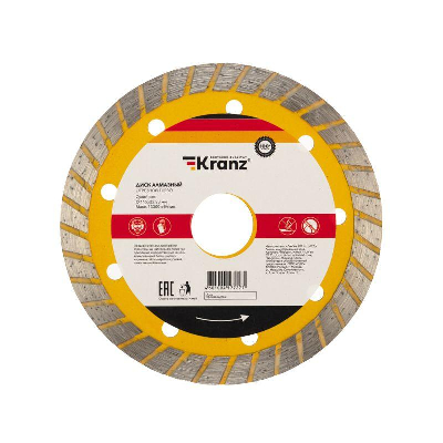 Диск алмазный отрезной Turbo 115x22.2мм Kranz KR-90-0120