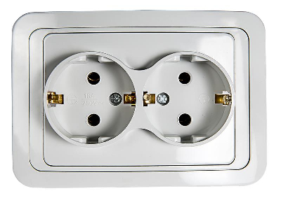 Розетка 2-м CLASSICO с заземл. 2128 бел. ASD / IN HOME 4680005959921
