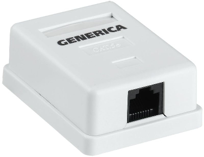 Розетка информационная RJ45 кат.5е UTP 1 порт настенная GENERICA ITK CS2-1C5EU-12-G