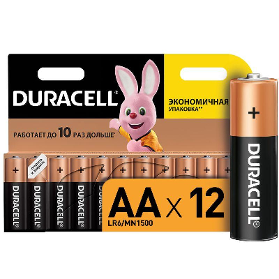 Элемент питания алкалиновый LR MX 1500/LR6 BASIC BP-12 (блист.12шт) Duracell C0037388