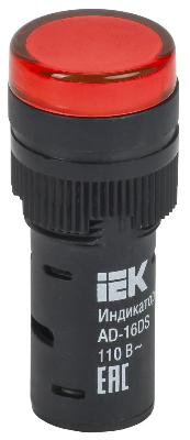 Лампа светосигнальная AD16DS d16мм 110В AC/DC красн. IEK BLS10-ADDS-110-K04-16