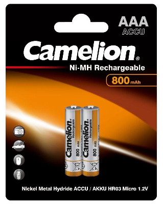 Аккумулятор R03 NI-MN 800мА.ч BP-2 (блист.2шт) Camelion 3674
