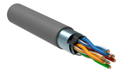 Кабель связи витая пара F/UTP экранир. (24AWG) кат.5е 4х2х0.52 ож PVC (305м) сер. (м) ITK LC1-C5E04-311