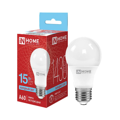 Лампа светодиодная LED-A60-VC 15Вт 230В E27 6500К 1350Лм IN HOME 4690612020280