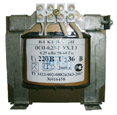Трансформатор ОСО-0.25 УХЛ3 220/36. IP00 Электротехник ET003107