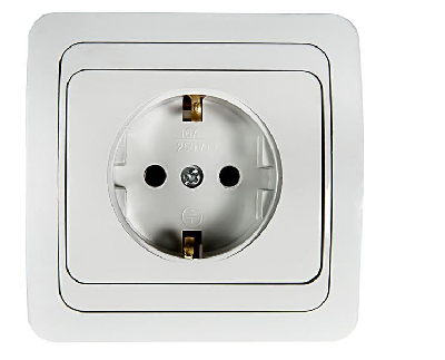 Розетка 1-м CLASSICO с заземл. 2028 бел. ASD / IN HOME 4680005959907