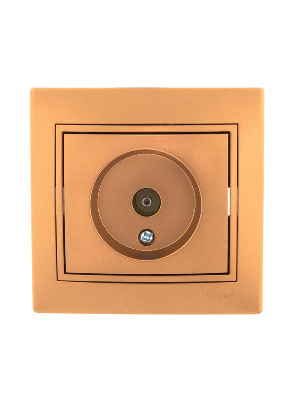 Розетка TV СП Мира оконечная метал. зол. Lezard 701-1313-130