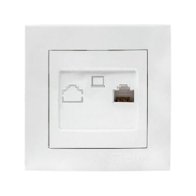 Розетка компьютерная 1-м СП Валенсия RJ45 бел. PROxima EKF EWK01-035-10