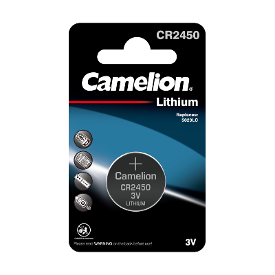 Элемент питания литиевый CR CR2450 BL-1 (блист.1шт) Camelion 3072