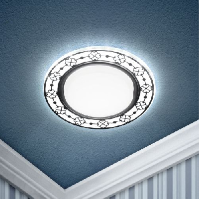 Светильник DK LD28 WH/BK декор cо светодиодной подсветкой GX53 бел./черн. ЭРА Б0037390
