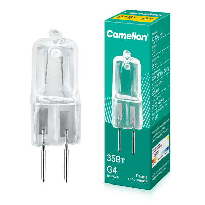 Лампа галогенная JD 35Вт капсула g4 2850К 240В Camelion 10406