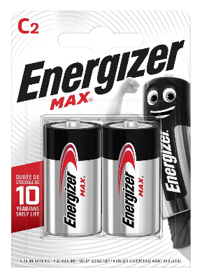 Элемент питания алкалиновый MAX LR14/343 BL2 (2/12/24) (блист.2шт) Energizer E302306700