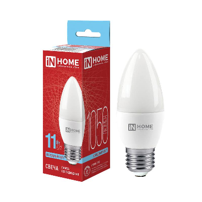 Лампа светодиодная LED-СВЕЧА-VC 11Вт 230В E14 6500К 820лм IN HOME 4690612024844