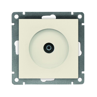 Розетка телевизионная TV 1-м СП Афина механизм сл. кость (ivory) Universal A0027-I